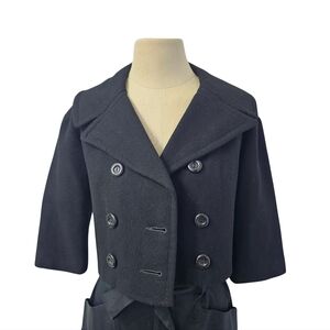 1950s Vintage Wool Black Crop Jacket Size Small